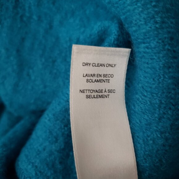 Chicos 100% Knitted Wool Teal Button Front Jacket Size 1 Medium - Picture 8 of 9